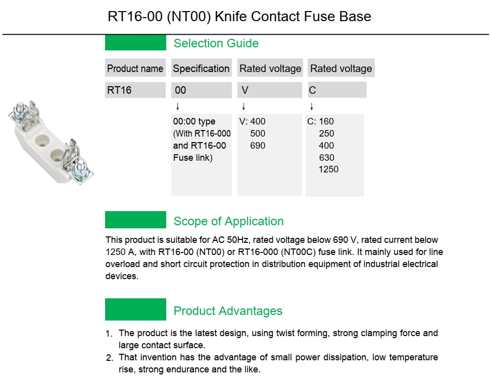 fuse rt16 nt00 nt0 nt1 nt2 nt3 nt4